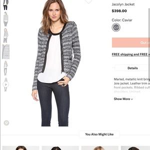 Joie Jacolyn chunky knit leather trim Jacket